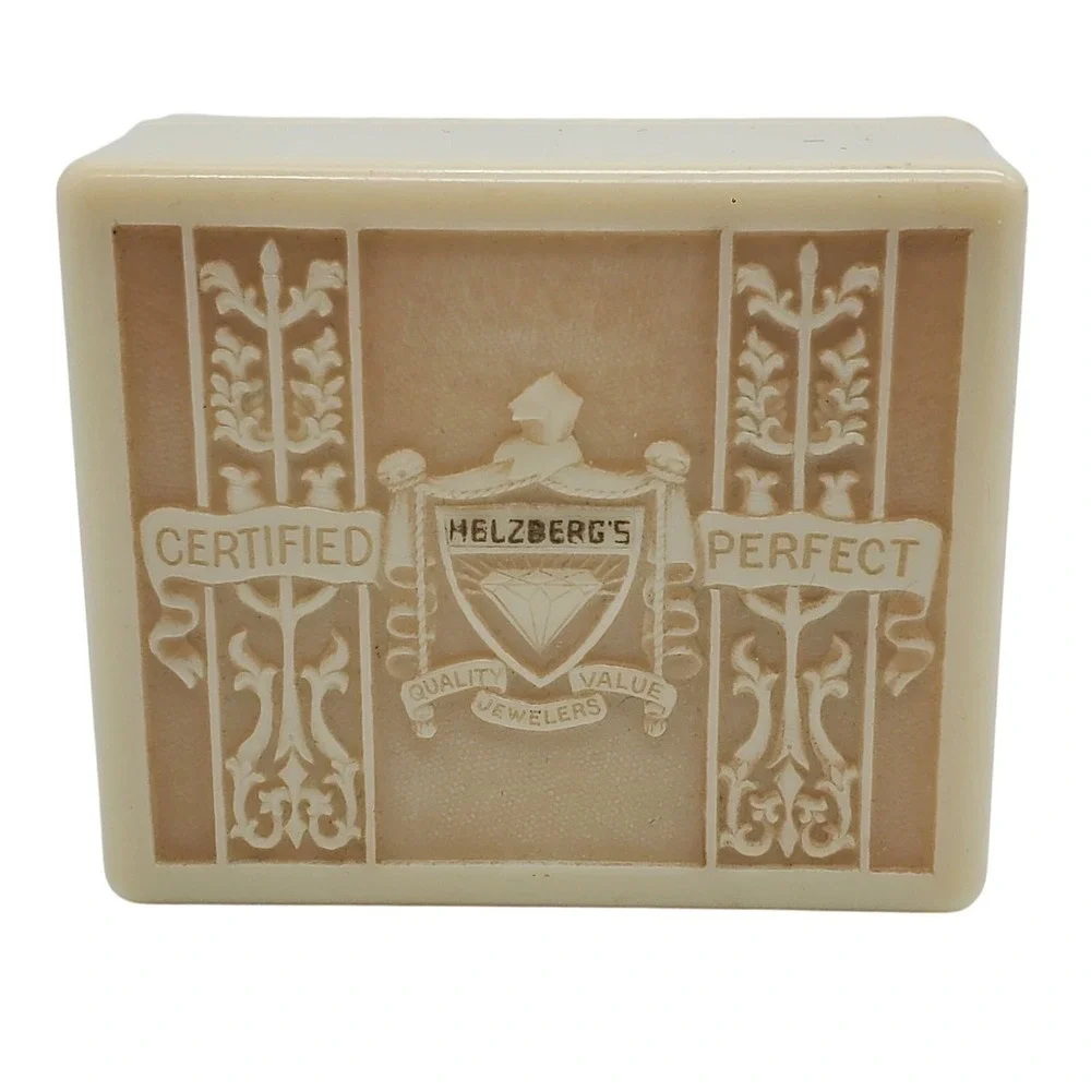 Helzberg Ring Box Cream Deco Certified Perfect Vintage Jewelry Gift Presentation